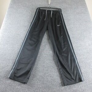 Nike Track Pants Mens M Black Knit Elastic Waist Side Stripe‎ Running Athletic